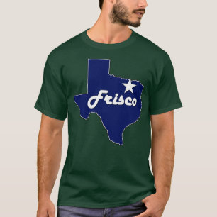 Camiseta Cidade de Frisco, Texas Lone State Map Marinho Blu