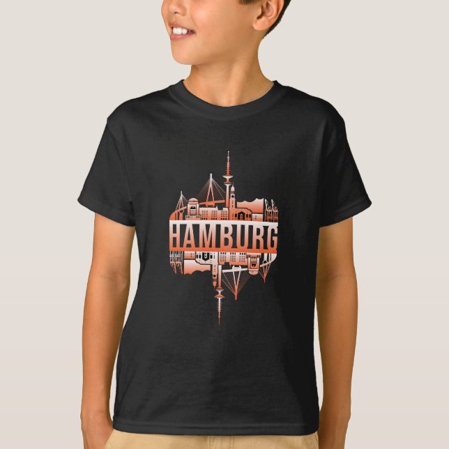 Camiseta Cidade de Hamburgo, Alemanha, Cidade da Cidade, Gi (Frente)