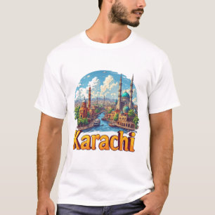 Camiseta Cidade de Karachi, Paquistão, Presente para Viajan