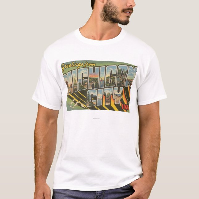 Camiseta Cidade de Michigan, Indiana - grandes cenas da (Frente)