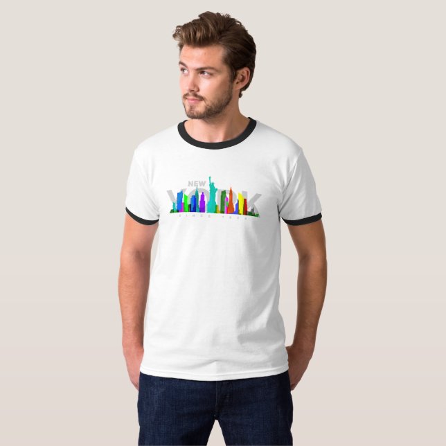 Camiseta Cidade de Nova York | Ringer Masculino (Frente Completa)