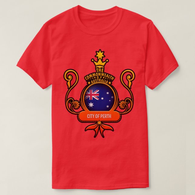 Camiseta Cidade de Perth, Austrália (Frente do Design)