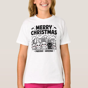Camiseta Cidade de Phoenix Arizona Feliz Natal Gatos EUA