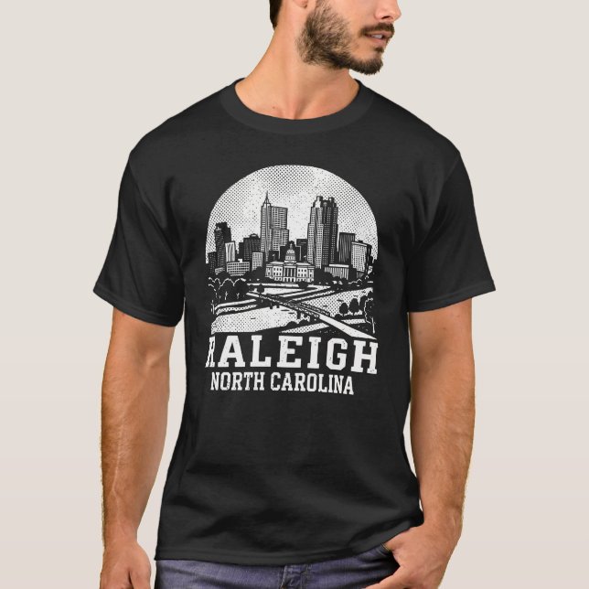 Camiseta Cidade de Raleigh Carolina do Norte (Frente)