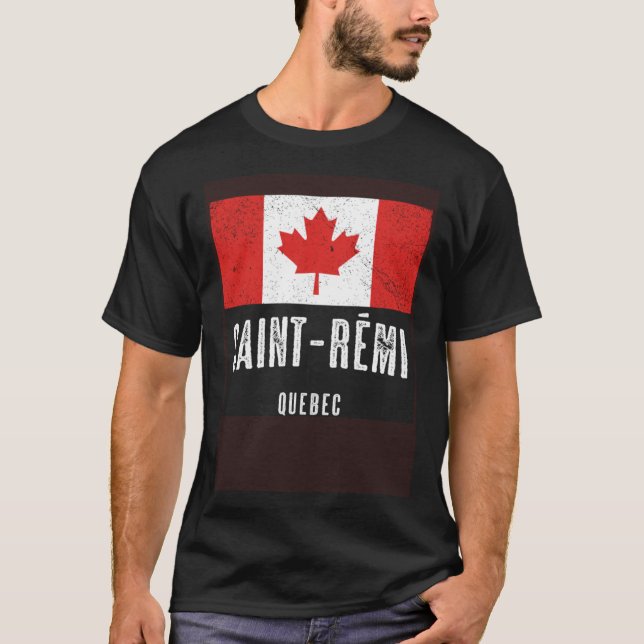 Camiseta Cidade de Saint Rémi  CANADA Bandeira Canadense Le (Frente)