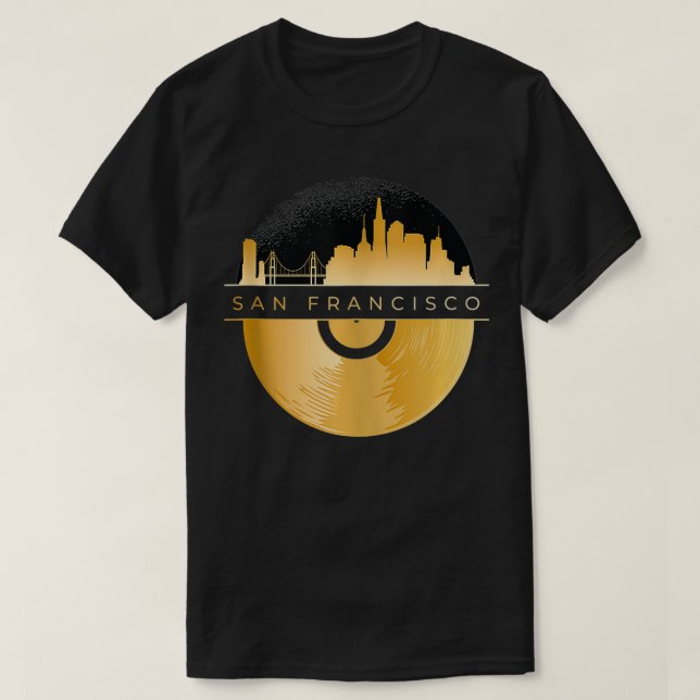 Camiseta Cidade de São Francisco com a Linha Skyline de São (Frente do Design)