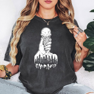 Camiseta Cidade de Sorvete Derretido Arte Gráfica Gotejante