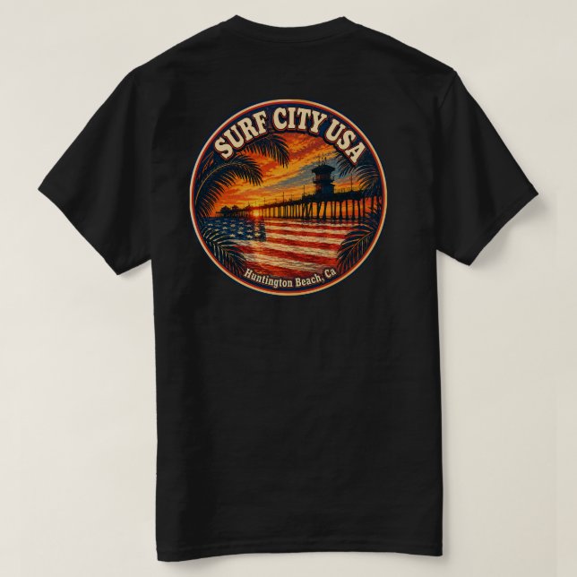 CAMISETA CIDADE DE SURF EUA  (Verso do Design)