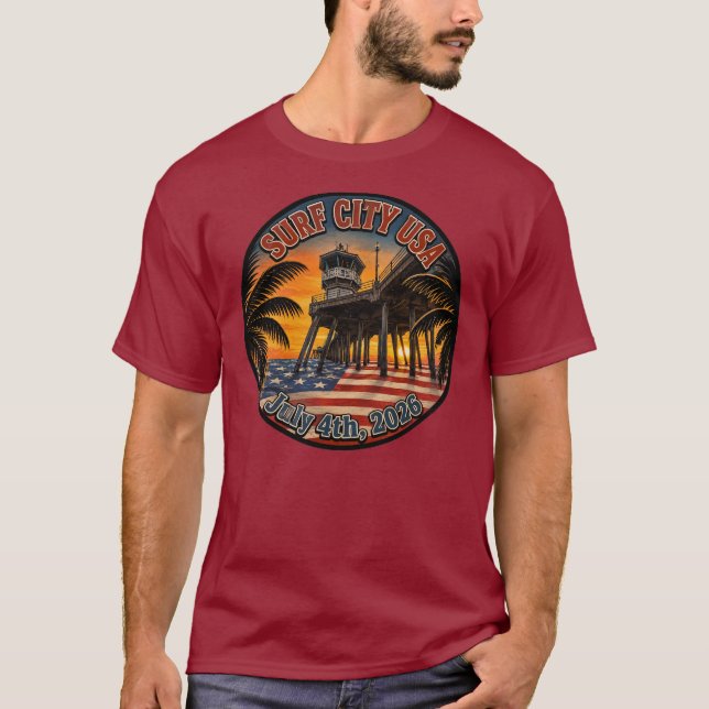 Camiseta CIDADE DE SURFE EUA - 4 de Julho (Frente)