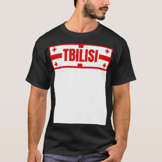 Camiseta Cidade de Tbilisi na Geórgia Design de bandeira da