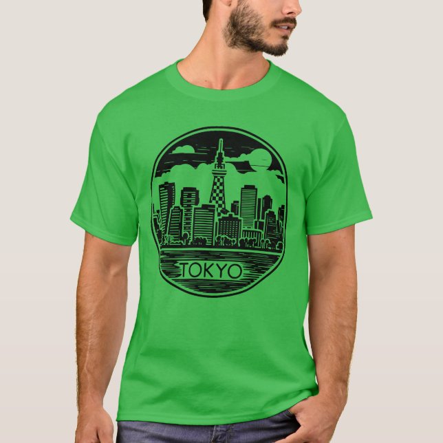 Camiseta Cidade de Tóquio Japão vintage (Frente)