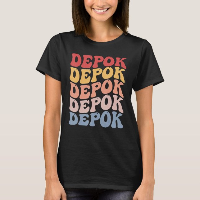 Camiseta Cidade Depok Groovy Retro (Frente)