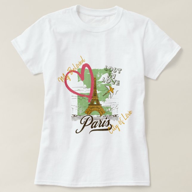 Camiseta cidade do amor, Paris (Frente do Design)