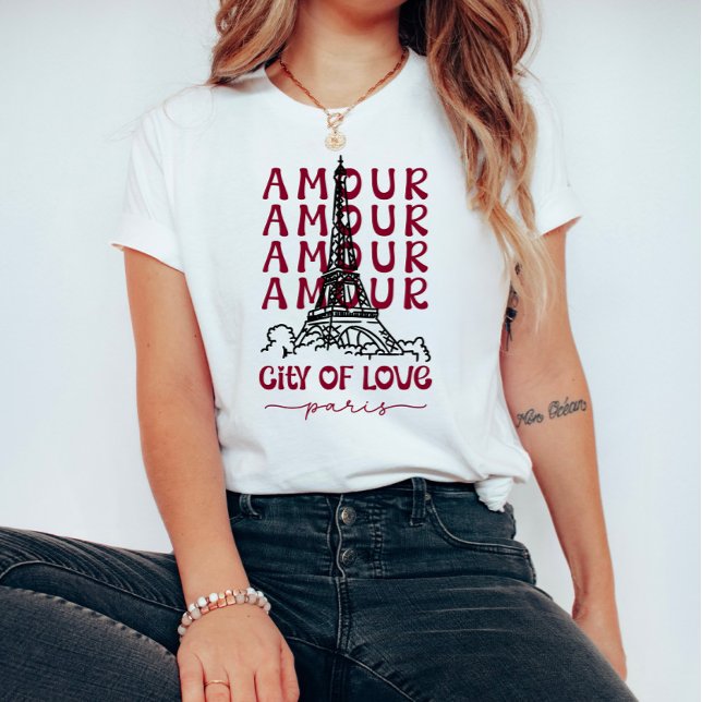 Camiseta Cidade do Amor Paris – Torre Eiffel (Criador carregado)