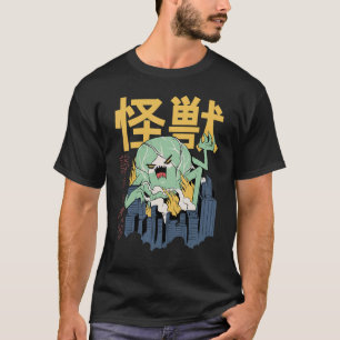Camiseta Cidade do Ataque à Couve do Monstro Japonês Kaiju