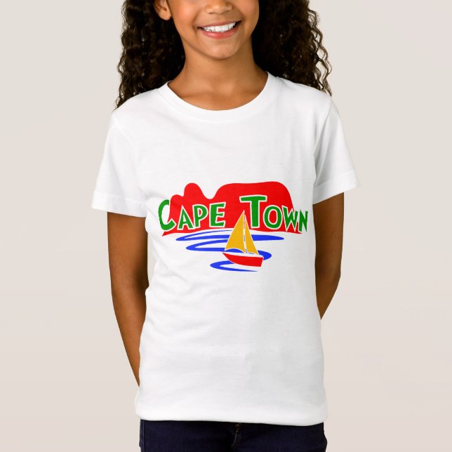 Camiseta Cidade do Cabo, África do Sul, Meninas ou Crianças (Frente)