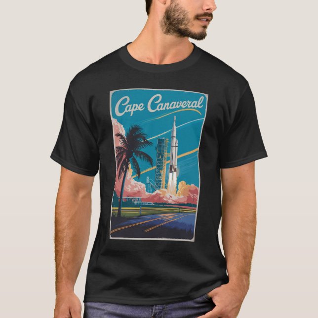 Camiseta Cidade do Cabo Canaveral da Flórida Viagem Art (Frente)