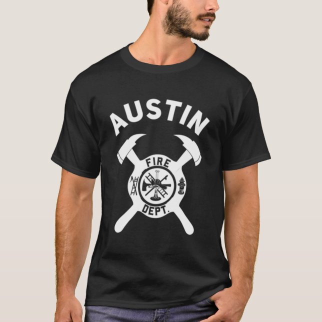 Camiseta Cidade do Corpo de Bombeiros de Austin, Bombeiro T (Frente)