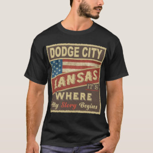 Camiseta CIDADE DO DODGE, KS É onde minha história começa