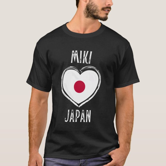 Camiseta Cidade do Japão Flag Heart Miki (Frente)
