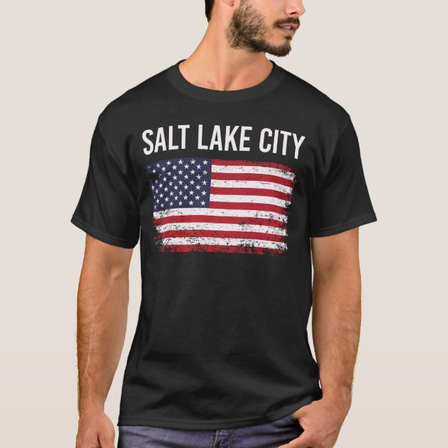 Camiseta Cidade do Lago American Flag Salt (Frente)