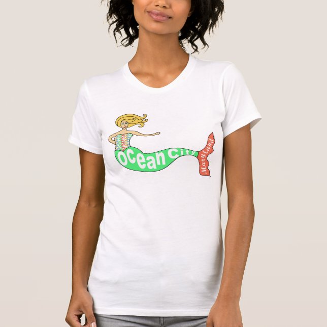 Camiseta Cidade do oceano, sereia de Maryland (Frente)