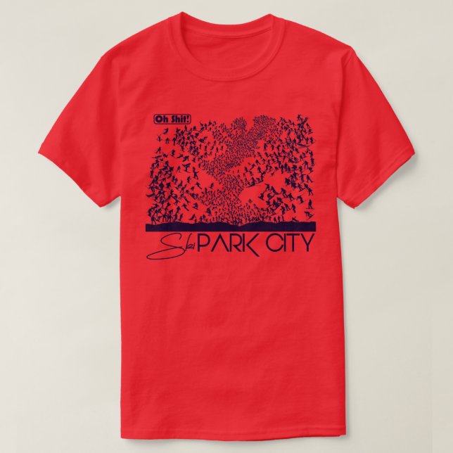 Camiseta Cidade do Parque de Esqui (Frente do Design)