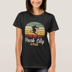 Camiseta Cidade do Parque Utah Esqui Montanha Vintage Féria