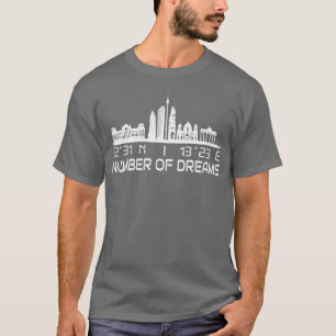 Camiseta Cidade dos Sonhos de Berlim Coordenadas GPS do Sky