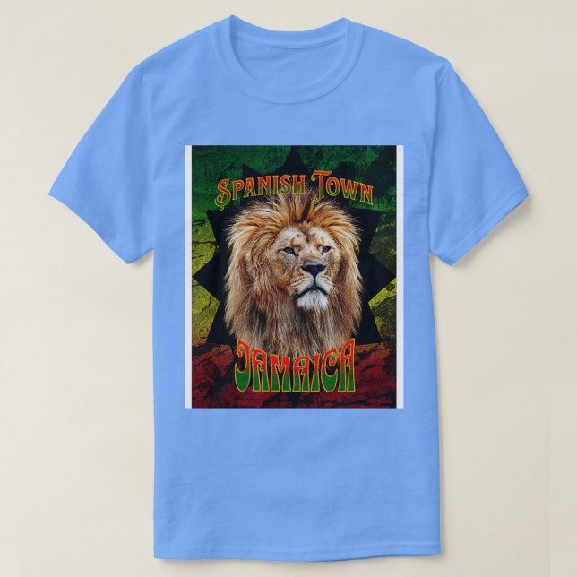 Camiseta CIDADE ESPANHOLA Jamaica Rasta Região Lion (Frente do Design)