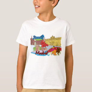 Camiseta Cidade Famosa da Espanha de Madrid