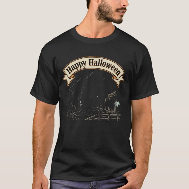Camiseta Cidade Fantasma Feliz Halloween (Frente)