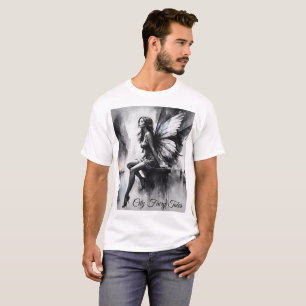 Camiseta Cidade gótica futurista de fantasia negra urbana