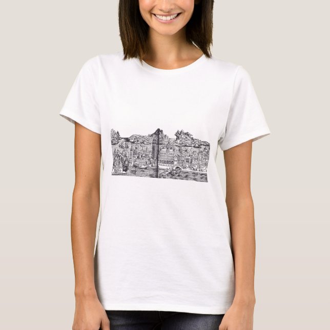 Camiseta Cidade medieval de Veneza, Itália (Frente)