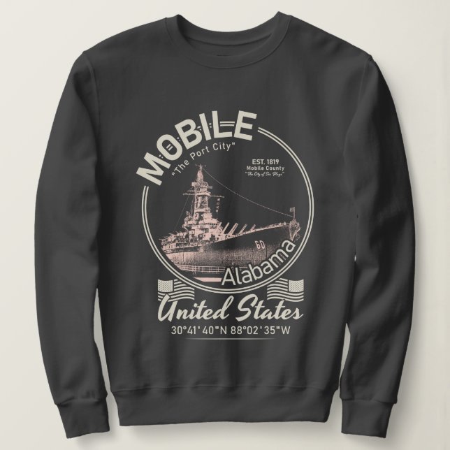CAMISETA CIDADE MÓVEL ALABAMA - USO ALABAMA BATTLESHIP (Frente do Design)