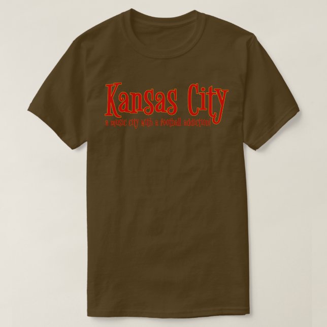 Camiseta cidade musical do Kansas com vício (Frente do Design)