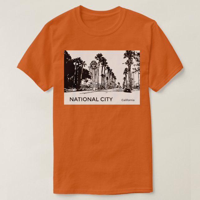 Camiseta Cidade Nacional, California TShirt (Frente do Design)
