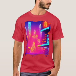 Camiseta Cidade Neon Japonesa legal