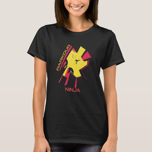 Camiseta Cidade Ninja Parkour Jumping Edifícios Freestyle R (Frente)