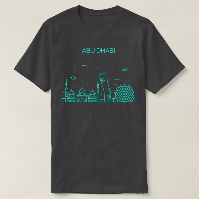Camiseta Cidade Noite Abu Dhabi (Frente do Design)