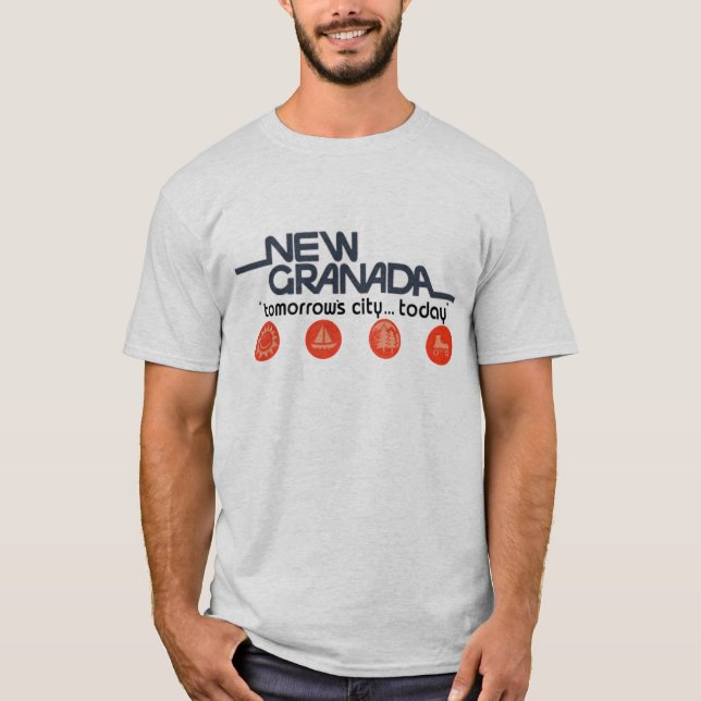 Camiseta Cidade nova dos amanhãs de Granada hoje (Frente)