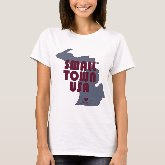 Camiseta Cidade pequena dos EUA | Union City Michigan State (Frente)