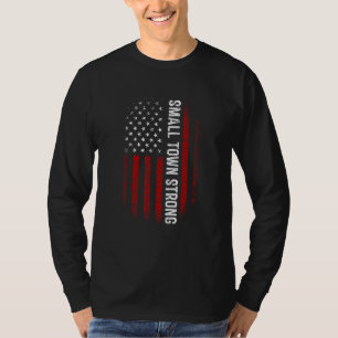 Camiseta Cidade Pequena Forte dos EUA Bandeira Patriótica A