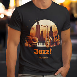 Camiseta Cidade Personalizada de Retro Jazz