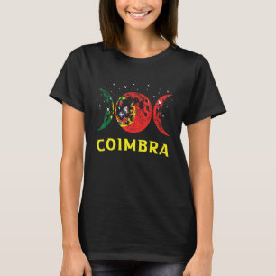Camiseta Cidade Portuguesa de Coimbra Bandeira Retro de Por