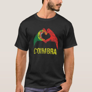 Camiseta Cidade Portuguesa de Coimbra Bandeira Vintage Port