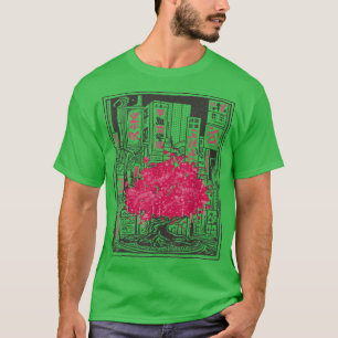 Camiseta Cidade Sakura Anime Graphic Art Japonês Cherry Blo