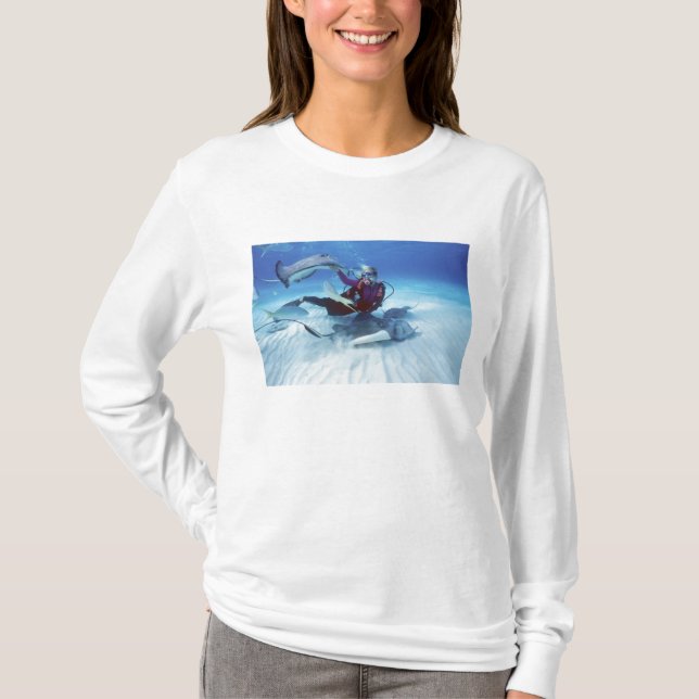 Camiseta Cidade Stingray, Grand Cayman, Ilhas Cayman, (Frente)