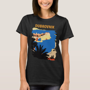 Camiseta Cidade Velha Fortaleza de Dubrovnik Azul Viagem