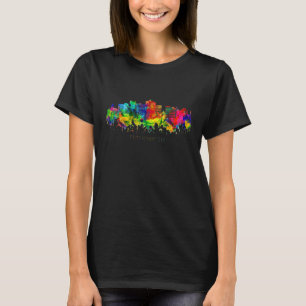 Camiseta Cidade Watercolor Skyline Home State Souvenir bloe